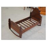 Antique Walnut Baby Doll Rocking Bed