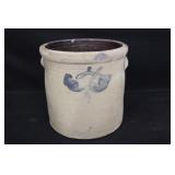 Cobalt Butterfly Design Salt Glazed Crock