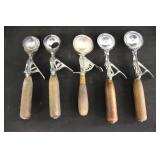 Vintage Wood Handle Ice Cream Scoops
