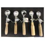 Vintage Wood Handle Ice Cream Scoops