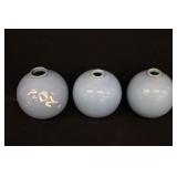 Robins Egg Blue Milk Glass Lightning Rod Balls