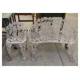 Decorative Aluminum Cast Patio Chair & Bench