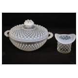 Covered Hobnail Candy Dish & Hat
