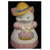 Ceramic Lady Cat Cookie Jar