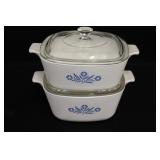 CorningWare Blue Cornflower Graduating Casseroles