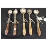 Vintage Wood Handle Ice Cream Scoops