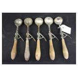 Vintage Wood Handle Ice Cream Scoops