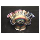 Carnival Peacock Tail Ruffled Bowl