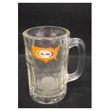 5 3/4' Vintage A&W Root Beer Clear Glass Mug