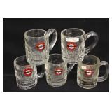 4.5'  Vintage A&W Root Beer Clear Glass Mugs
