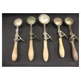 Vintage Gilchrist Wood Handle Ice Cream Scoop