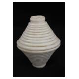 Ribbed White Milk Glass Lightning Rod Ball