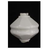Octagonal White Milk Glass Lightning Rod Ball