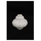 Ribbon Striped White Milk Glass Lightning Rod