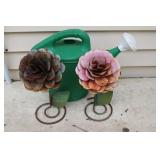 Sprinkling Can & Metal Flowers