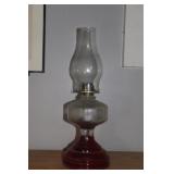 Antique Red Vase Oil Lamp