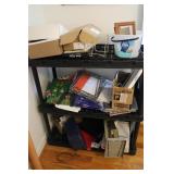 Plastic Shelving Unit & Contents
