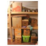 Boxes of Fabric, Household Cleaners & Misc.