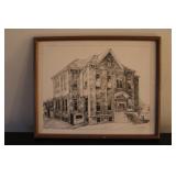 Signed Carlene Dingman B&W Ink Drawing