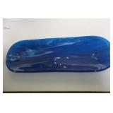 Blue Art Glass 'Folded Handkerchief' Tray by Salli