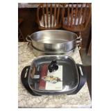 12' Bella Electric Skillet & 2 Roasting Pans