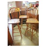 Wooden Swivel Bar Stools