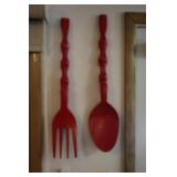 Wooden Fork/Spoon Hanging Dï¿½cor