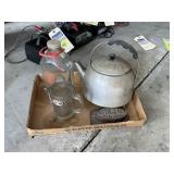 Freesmeier Milk Bottle, A&W Mug, Tea Kettle
