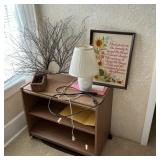 TV Cart, Wall Décor & Lamp