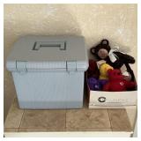 Plastic File Box & Plush Bears