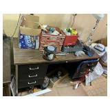 Metal Desk & Contents