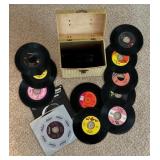 45 RPM Vinyl Records &  Vintage Case