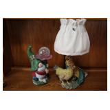 Chicken Lamp & Garden Gnome