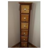 Pine 6 Drawer Apothecary Cabinet