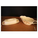 Hall Jewel Tea Autumn Leaf Gravy Bowl & Butter Dis