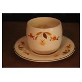 Hall Jewel Tea Autumn Leaf Handless Cup & Saucer