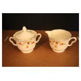 Hall Jewel Tea Autumn Leaf Sugar & Creamer