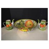 Vintage Enamel Bowl & Water Pitchers