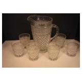 Anchor Hocking Pitcher & 6 Glasses
