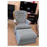Rocking Upholstered Chair w/ Ottoman on Wheels