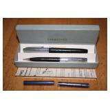 Sheaffer Black & Chrome Fountain Pen-Pencil Set