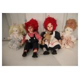 Raggedy Ann & Andy Style Dolls & Others