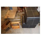 Ottomans,  Shoe Rack & Oak Magazine Basket