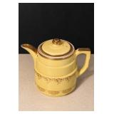 Hall Kitchenware Yellow Ceramic Teapot w/ Floral
