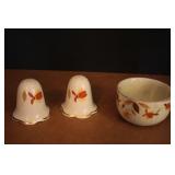 Hall Jewel Tea Autumn Leaf Salt & Pepper & Small B