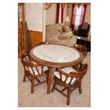 Solid Oak Round Table w/ 4 Chairs