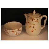Hall Jewel Tea Autumn Leaf Pitcher & 6" Bowl