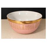 9" Hall Pink Gold "Basketweave" Bowl