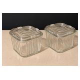 Vintage Federal Glass Refrigerator Storage Dishes
