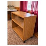 Pressed Wood Microwave Cart on Rollers